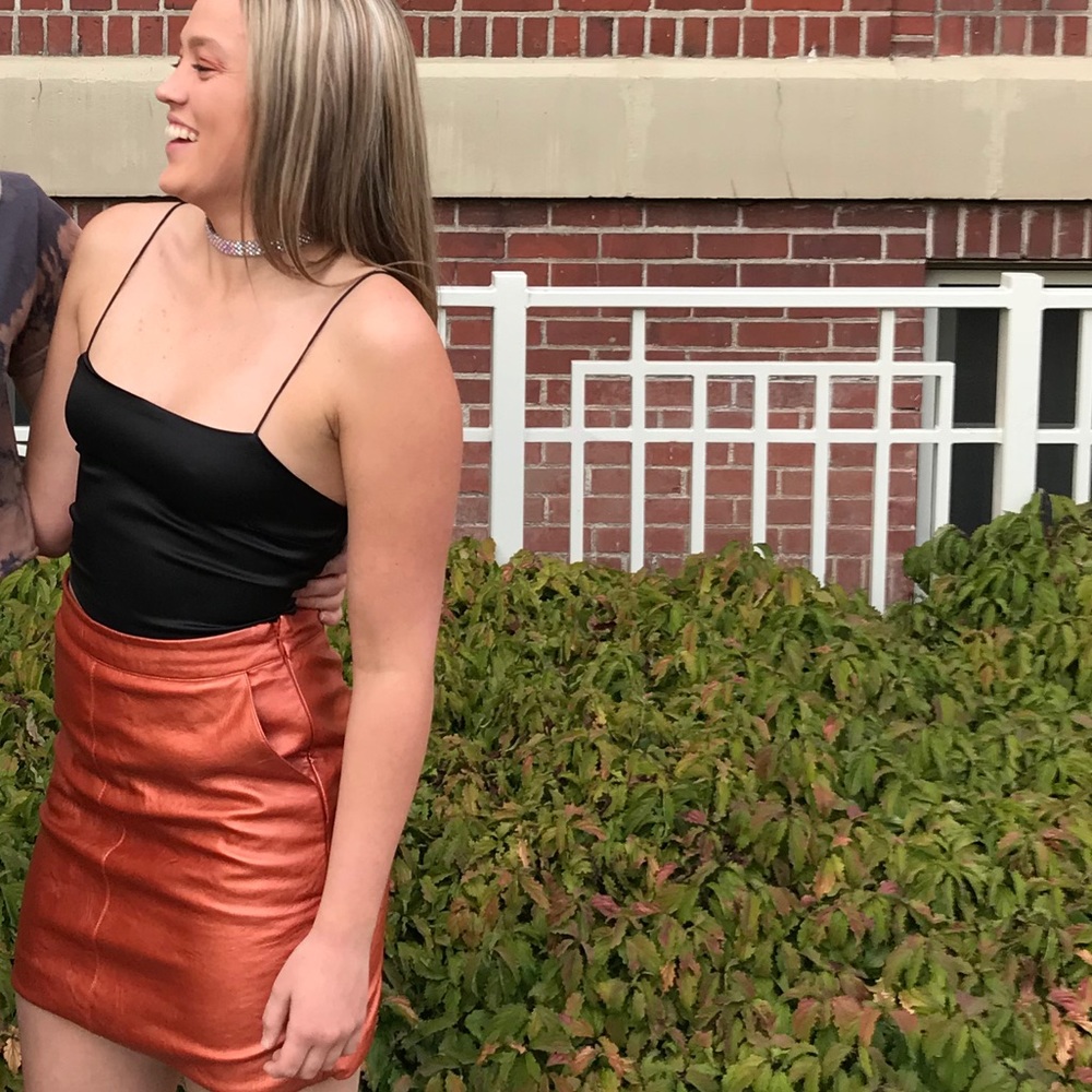 TOPSHOP Golden Copper Skirt